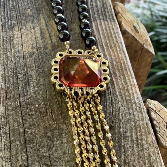 Betsey Johnson Jewelry - Betsey Johnson necklace with orange pyramid style accent